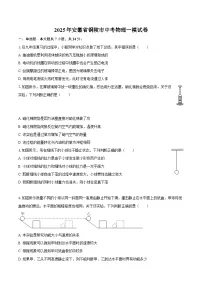 2025年安徽省铜陵市中考物理一模试卷-自定义类型