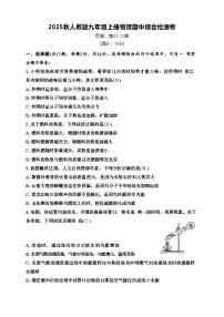 2025年秋人教新版九年级物理上册期中试题（解析版）
