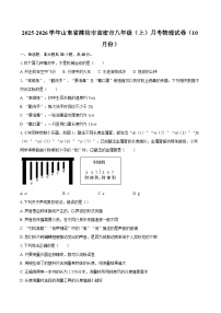 2025-2026学年山东省潍坊市高密市八年级（上）月考物理试卷（10月份）-自定义类型