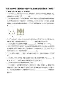 2025-2026学年安徽淮南沪科版八年级下册物理期末检测卷【含解析】