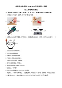 精品解析：江苏省锡山高级中学实验学校2024-2025学年九年级上学期11月期中物理试题 含答案