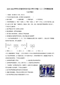 2025-2026学年江苏省苏州市立达中学八年级（上）月考物理试卷（10月份）-自定义类型