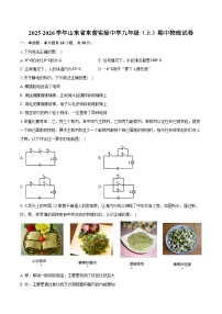 2025-2026学年山东省东营实验中学九年级（上）期中物理试卷