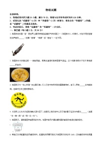 2025年安徽省六安市金安区六安市清水河学校中考二模物理试题-A4
