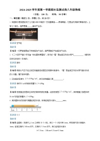 安徽省蚌埠市八年级上学期期末物理试题（解析版）-A4