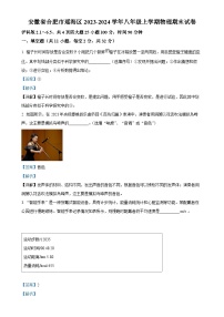 安徽省合肥市瑶海区八年级上学期期末考试物理试题（解析版）-A4