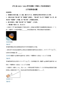 安徽省合肥市庐江县九年级下学期3月月考物理试题（解析版）-A4
