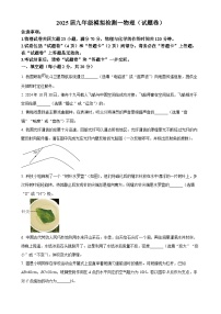 2025年安徽省滁州市全椒县中考一模物理试题-A4