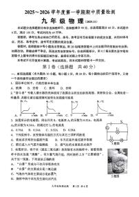 山东省济南市槐荫区2025-2026学年第一学期九年级物理期中试卷（无答案）