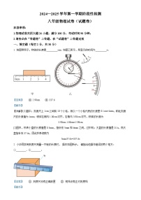 安徽省淮北市第二中学联考八年级上学期11月期中考试物理试题（解析版）-A4