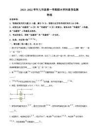 安徽省亳州市谯城区九年级上学期期末物理测试（原卷版）-A4