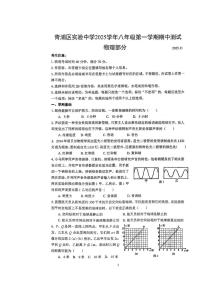 上海市青浦区实验中学2025-2026学年八年级上学期期中考试物理试卷