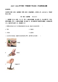 陕西省西安交通大学附属中学分校2025-2026学年九年级上学期期中物理试题（含答案）