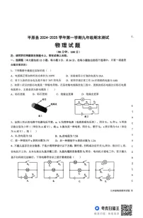 山东省德州市平原县2024-2025学年九年级上学期1月期末物理试题