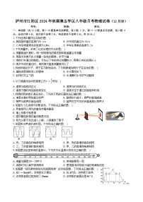 2024-2025学年泸州市江阳区第五学区八年级（上）月考物理试卷（12月）