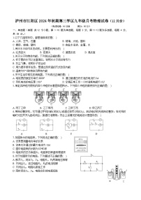 2024-2025学年泸州市江阳区第三学区九年级（上）月考物理试卷（12月）