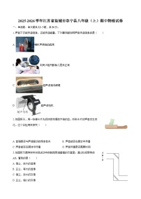 2025-2026学年江苏省盐城市阜宁县八年级（上）期中物理试卷-自定义类型