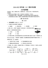 四川省成都市锦江区2024-2025学年九年级上学期期末检测物理试题
