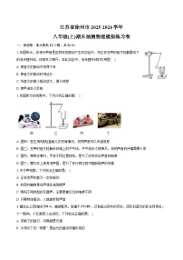 江苏省徐州市2025-2026学年八年级(上)期末抽测物理模拟练习卷（有答案和解析）