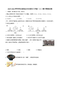2025-2026学年河北省保定市安国市八年级（上）期中物理试卷-自定义类型