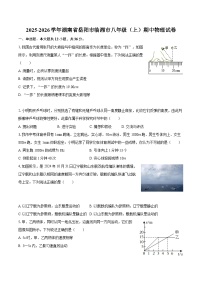 2025-2026学年湖南省岳阳市临湘市八年级（上）期中物理试卷-自定义类型