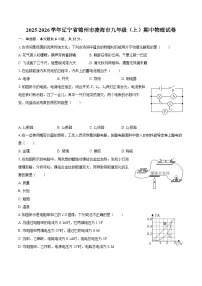 2025-2026学年辽宁省锦州市凌海市九年级（上）期中物理试卷-自定义类型