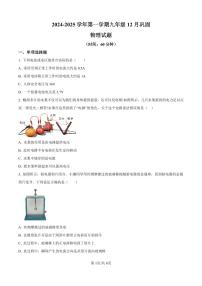 山西大学附属中学校2024-2025学年九年级上学期12月月考物理试题（含答案）