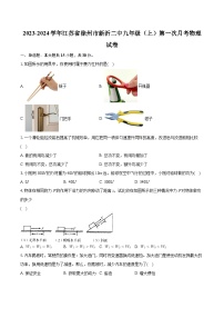 江苏省徐州市新沂第二中学2023-2024学年九年级上学期第一次月考物理试卷