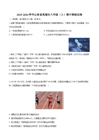 2025-2026学年山东省禹城市八年级（上）期中物理试卷（含答案+解析）