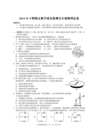 湖南省岳阳市2024-2025学年九年级上学期物理期末试卷