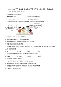 2025-2026学年山东省泰安市东平县八年级（上）期中物理试卷-自定义类型