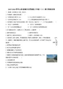 2025-2026学年山东省德州市武城县八年级（上）期中物理试卷-自定义类型