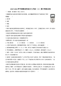 2025-2026学年湖南省娄底市九年级（上）期中物理试卷-自定义类型