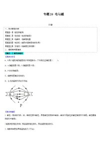中考物理二轮复习考点题型归纳与变式演练专题20 电与磁（2份，原卷版+解析版）