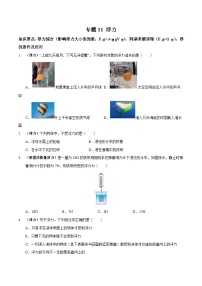 中考物理二轮复习高频考点训练专题11 浮力（2份，原卷版+解析版）