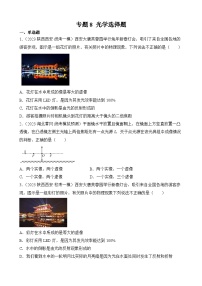 中考物理三轮冲刺易错题精练专题8 光学选择题（2份，原卷版+解析版）