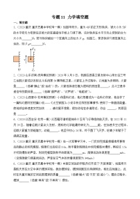 中考物理三轮冲刺易错题精练专题11 力学填空题（2份，原卷版+解析版）