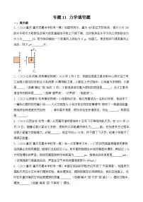 中考物理三轮冲刺易错题精练专题11 力学填空题（2份，原卷版+解析版）