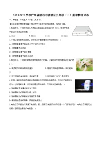 2025-2026学年广东省清远市清城区九年级（上）期中物理试卷（含答案+解析）