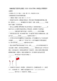河南省驻马店市上蔡县2025-2026学年八年级上学期11月期中物理试卷（学生版）