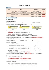 中考物理一轮复习考点精讲+过关练习专题12运动和力 （2份，原卷版+解析版）