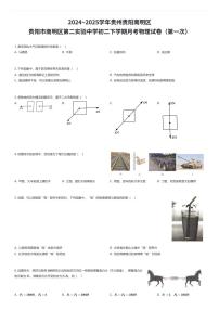 2024~2025学年贵州贵阳南明区贵阳市南明区第二实验中学初二下学期月考物理试卷（第一次）（有答案解析）