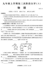 河南省安阳市林州市2025-2026学年九年级上学期12月月考物理试卷(A卷)