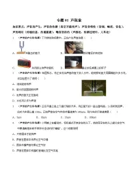 中考物理二轮复习专题高频集训1 声现象（2份，原卷版+解析版）