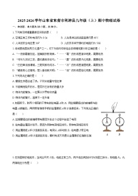 2025-2026学年山东省东营市利津县九年级（上）期中物理试卷-自定义类型