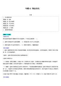 中考物理二轮复习题型归纳与变式演练专题02 物态变化（2份，原卷版+解析版）