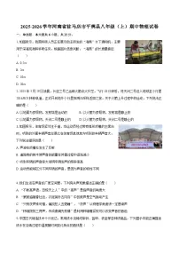 2025-2026学年河南省驻马店市平舆县八年级（上）期中物理试卷-自定义类型