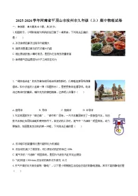 2025-2026学年河南省平顶山市汝州市九年级（上）期中物理试卷-自定义类型