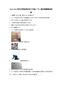 江苏省苏州市2023-2024学年八年级下学期期末物理模拟物理试卷