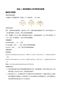 中考物理二轮复习专项突破练习实验10 探究影响压力作用效果的因素（2份，原卷版+解析版）